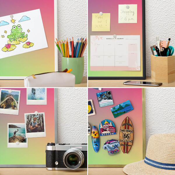 Magnetic board for magnets in a gold frame Colorful gradient
