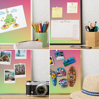 Magnetic board for magnets in a gold frame Colorful gradient