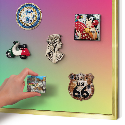 Magnetic board for magnets in a gold frame Colorful gradient