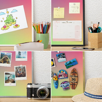 Magnetic board for magnets in a gold frame Colorful gradient