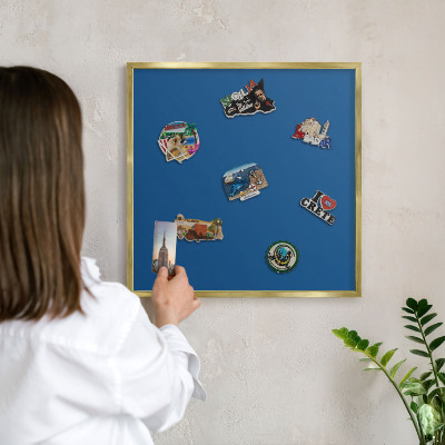 Magnetic board for magnets in a gold frame Dark blue