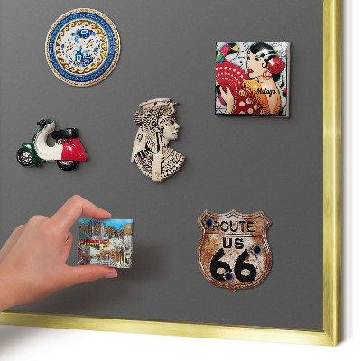 Metal magnet board with a gold frame Dark gray