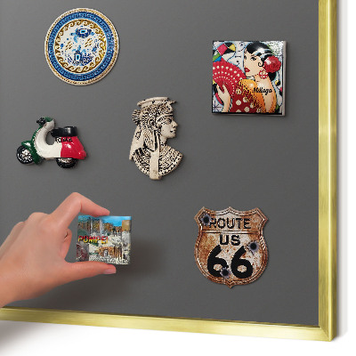 Metal magnet board with a gold frame Dark gray