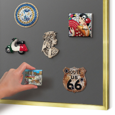 Metal magnet board with a gold frame Dark gray