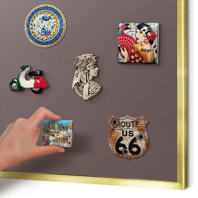 Magnetic board for magnets in a gold frame Faded brown