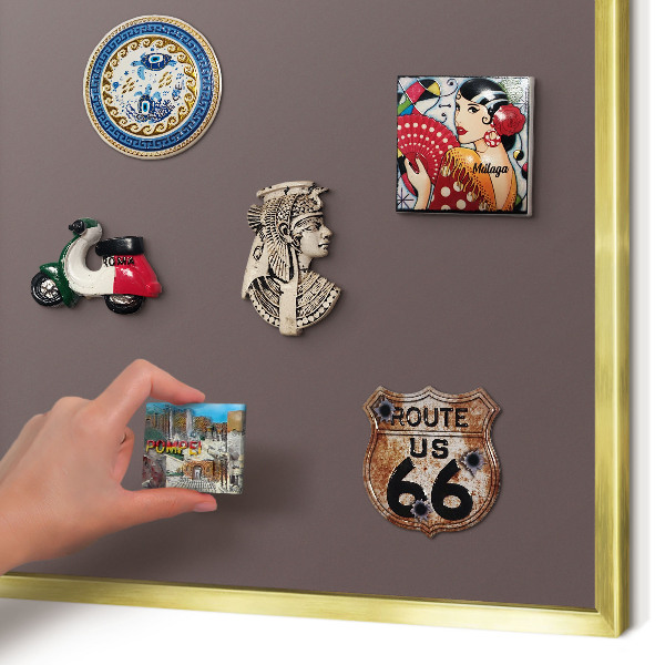 Magnetic board for magnets in a gold frame Faded brown