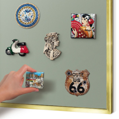 Metal magnet board with a gold frame Sage