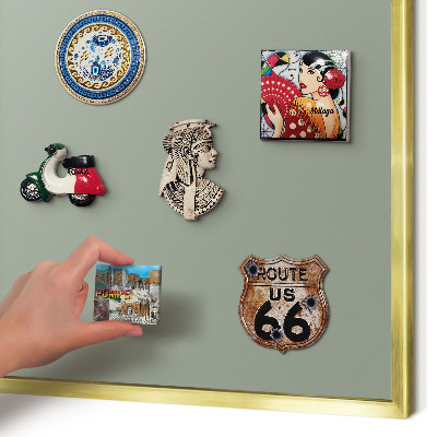 Metal magnet board with a gold frame Sage