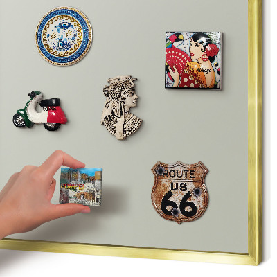 Magnetic board for magnets in a gold frame Warm gray