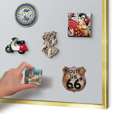 Magnetic board for magnets in a gold frame Light gray
