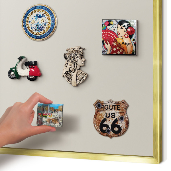 Magnetic board for magnets in a gold frame Warm stone