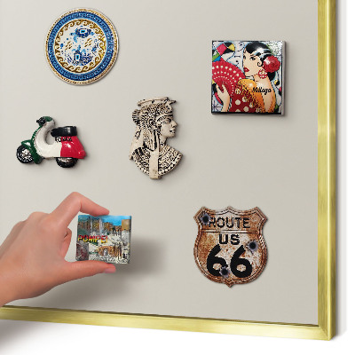 Magnetic board for magnets in a gold frame Warm stone