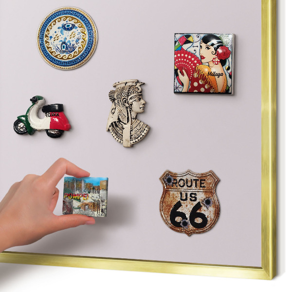 Magnetic board for magnets in a gold frame Light lilac