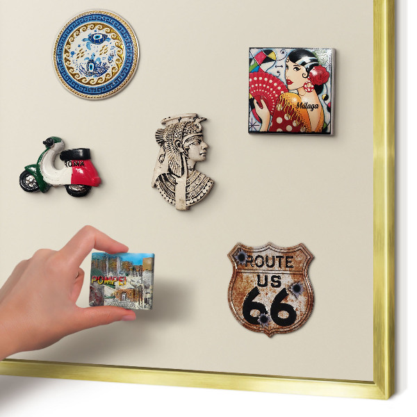 Magnetic board for magnets in a gold frame Light stone