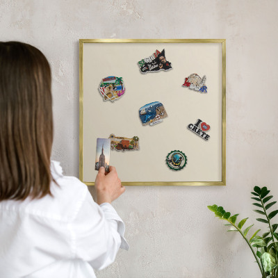 Magnetic board for magnets in a gold frame Light stone