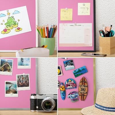 Magnetic board for magnets in a gold frame Cool pink
