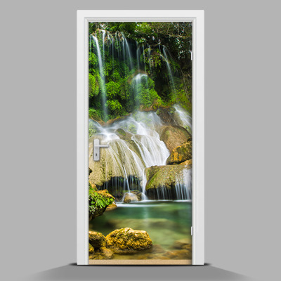 Door sticker Waterfall in the jungle