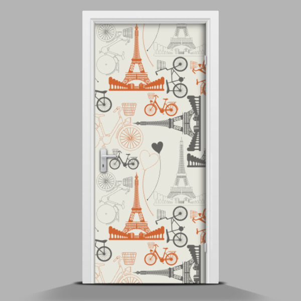 Self adhesive door sticker Retro pattern