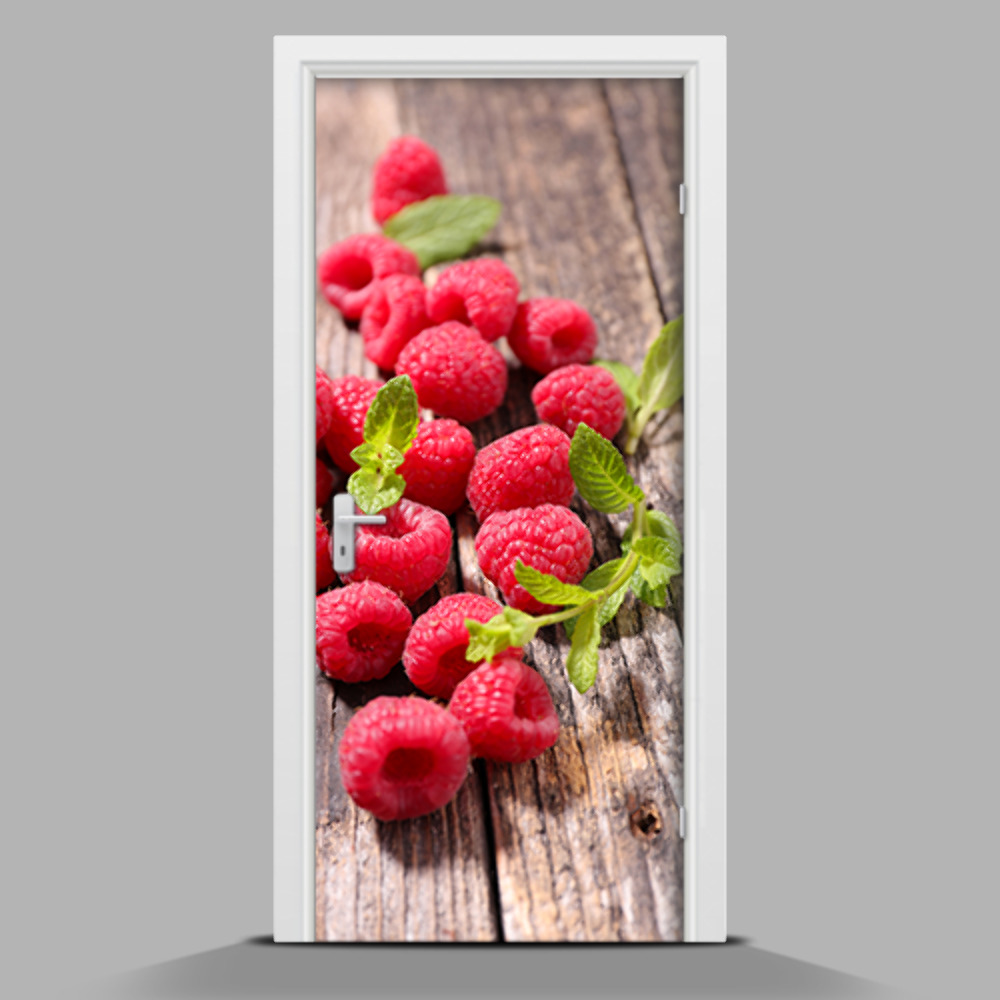 Door mural Delicious raspberries
