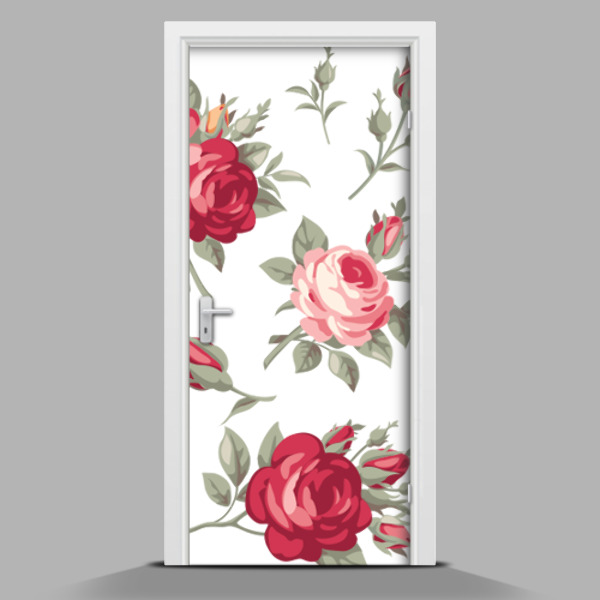 Door wallpaper Roses