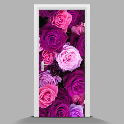 Door mural Purple roses