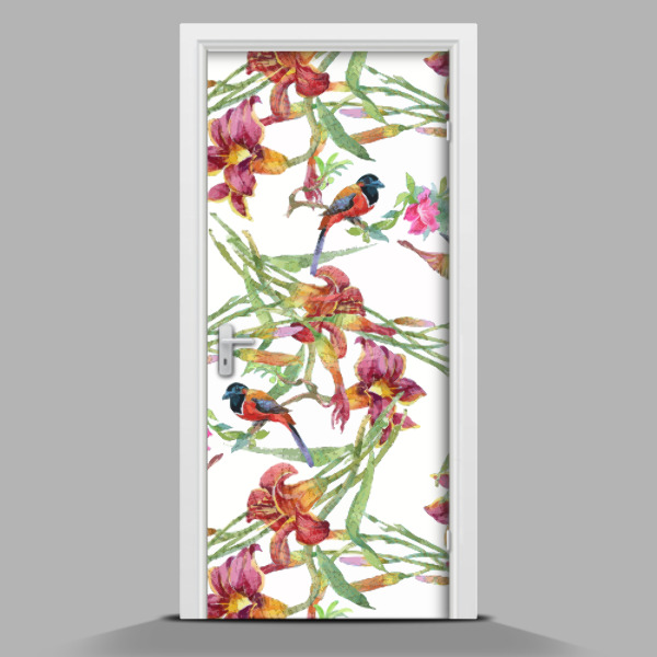 Door mural Tropical birds