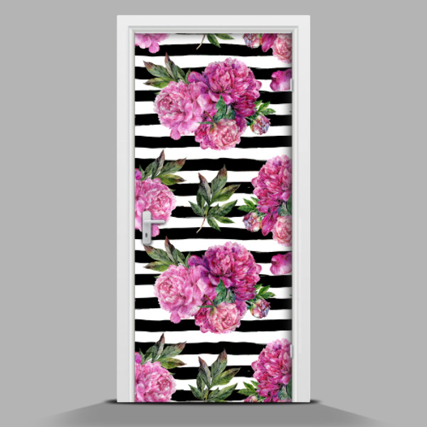 Door sticker mural Peonies bouquets