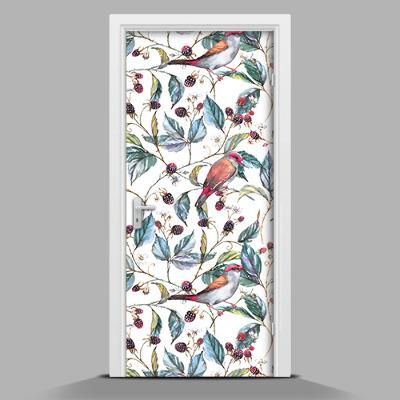 Door mural sticker Retro birds