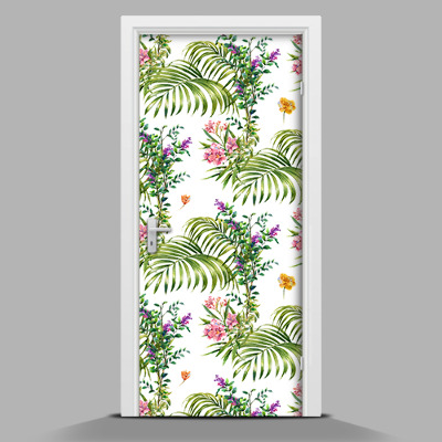 Door mural Delicate flowers