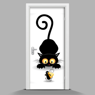 Door mural sticker Cheerful kitten