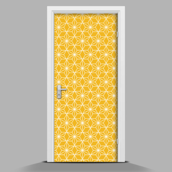 Door mural sticker Diamond pattern on a yellow background