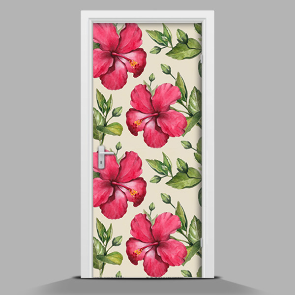 Door mural Pink flowers