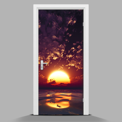 Door mural sticker Sunset