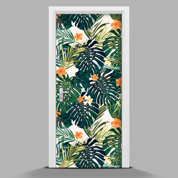 Door sticker mural Tropical pattern