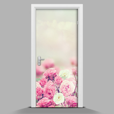 Door wallpaper Vague roses