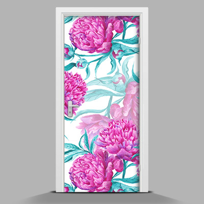 Door sticker mural Peonies flowers