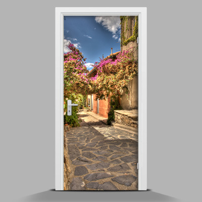 Door wallpaper Greek town