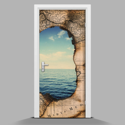 Self adhesive door sticker Sea View