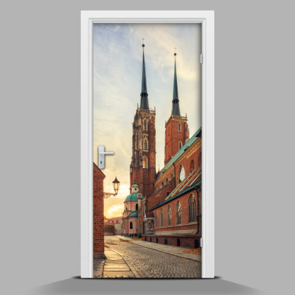 Self adhesive door sticker Urban architecture