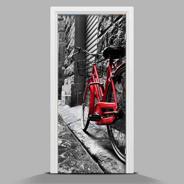 Door sticker Red bike