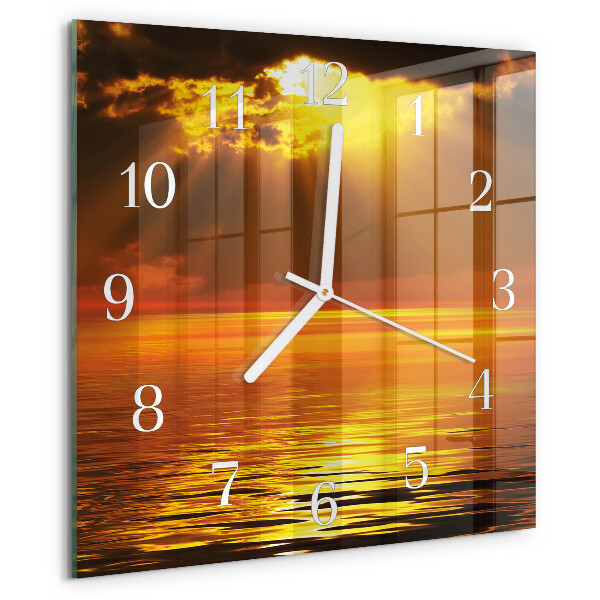 Square wall clock Sunset