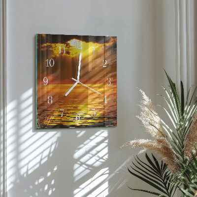 Square wall clock Sunset