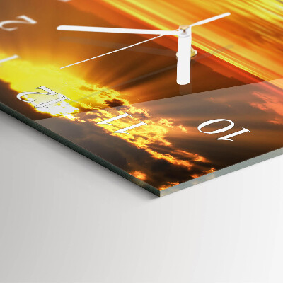 Square wall clock Sunset