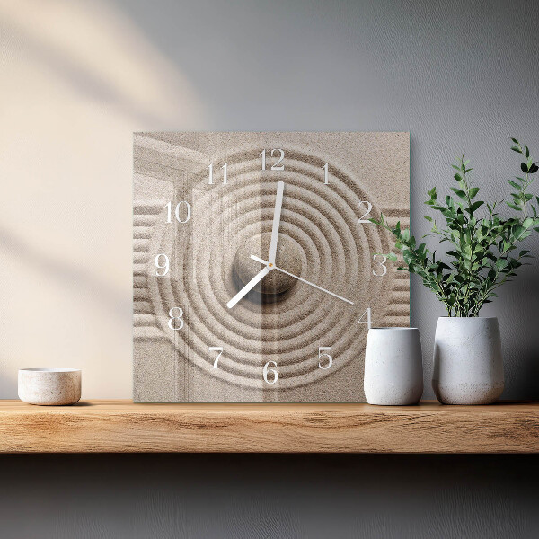 Square wall clock Stone