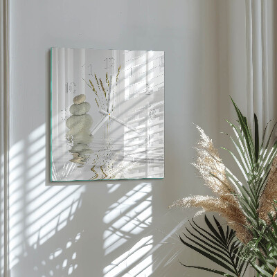 Square wall clock Stones