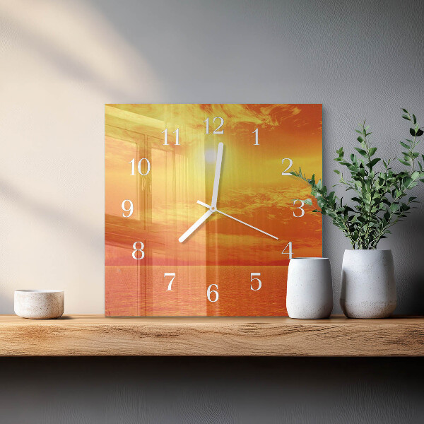 Square wall clock Sunny