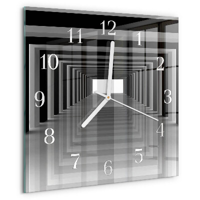 Square wall clock 3D tunnel