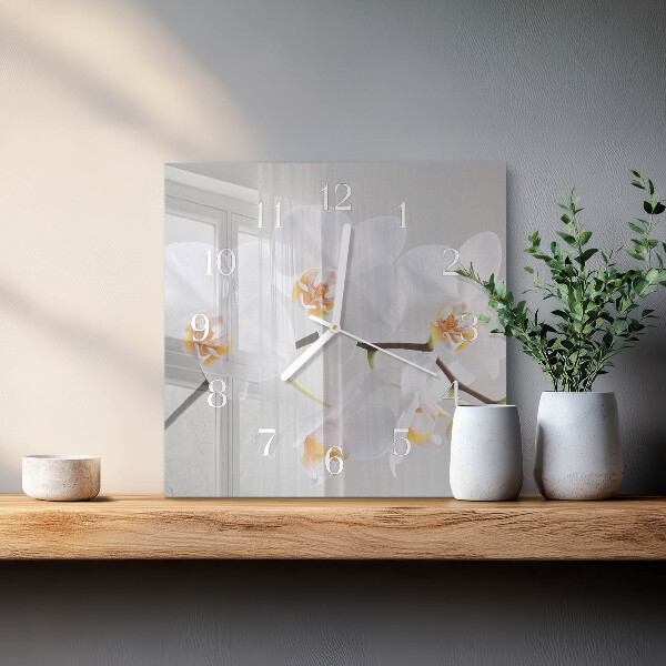 Square wall clock Orchid