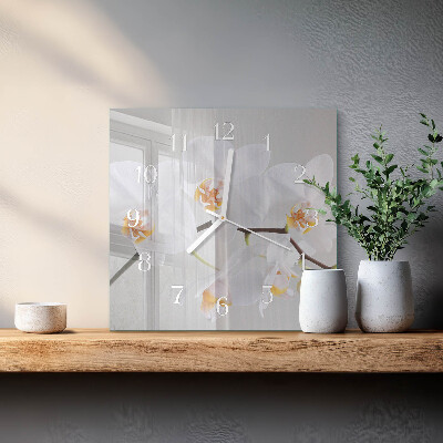 Square wall clock Orchid