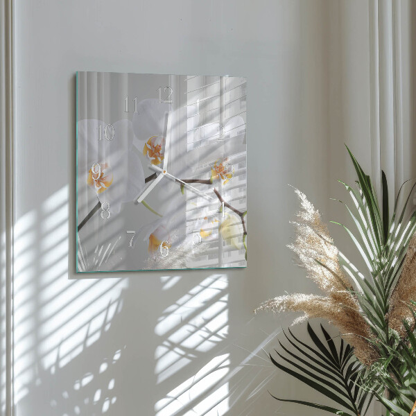 Square wall clock Orchid